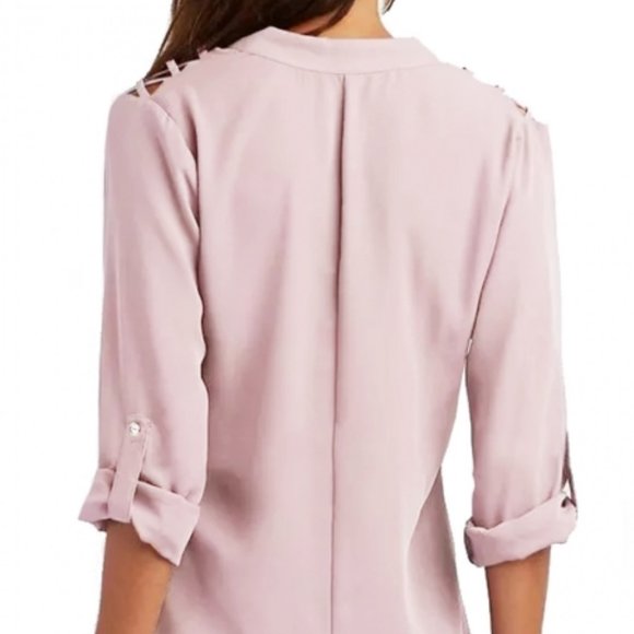 Taro Purple Crisscross Shoulder Blouse - Picture 2 of 4